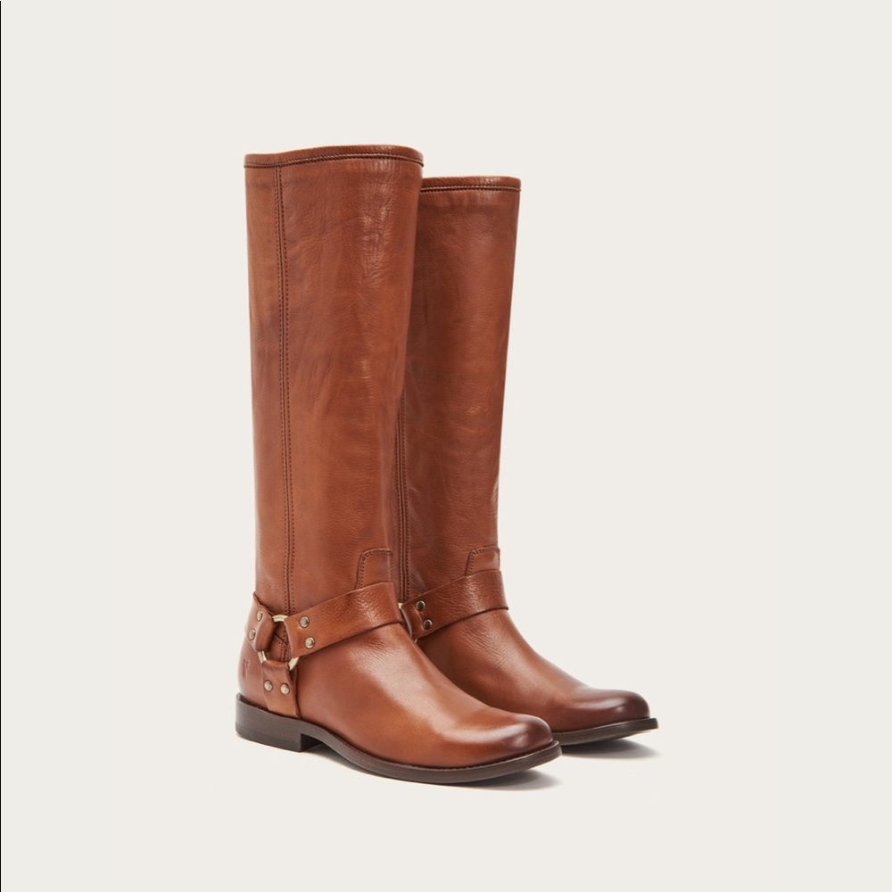 Frye Phillip Harness Tall Boot in Cognac